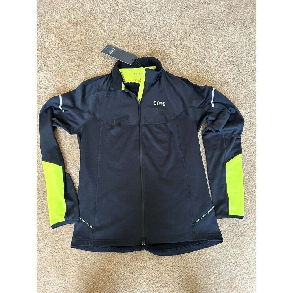 GORE WEAR Men's Medium Slim Black/ Yellow Thermo Cycling Jacket Gore